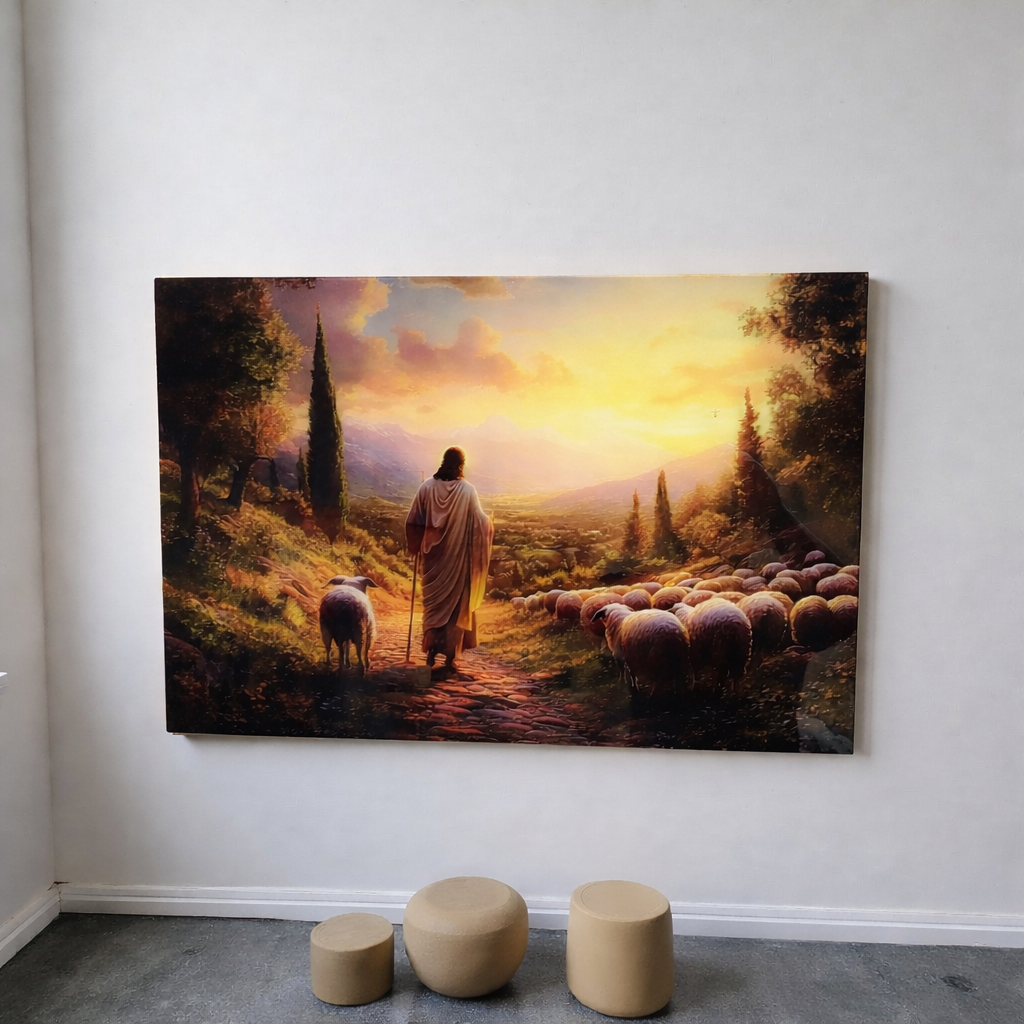 Jezus naszym Pasterzem — obraz na szkle (druk UV)