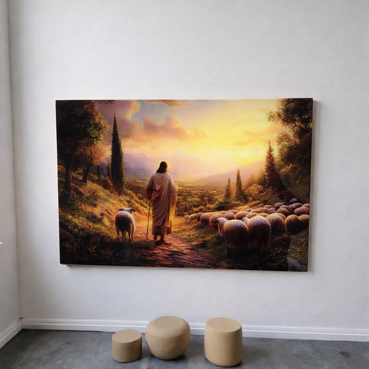 Jezus naszym Pasterzem — obraz na szkle (druk UV)