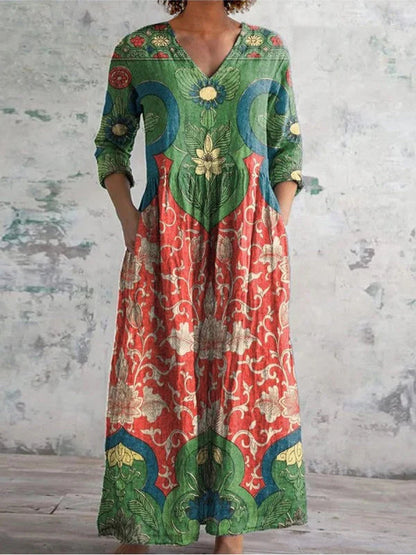 Sukienka maxi w kwiaty w stylu vintage