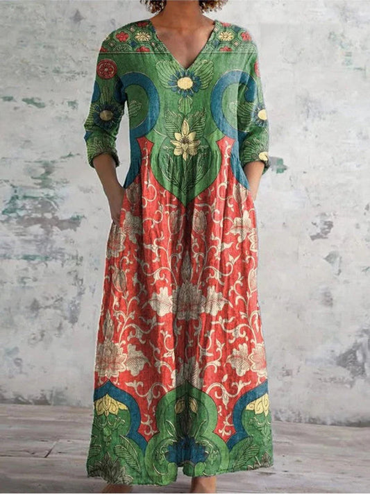 Sukienka maxi w kwiaty w stylu vintage